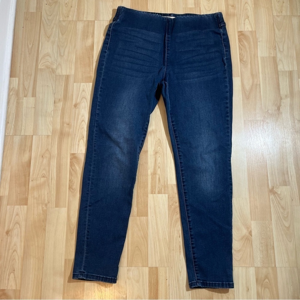 Soft Surroundings Womens Dark Wash Pull On Elastic‎ Waist Skinny Denim Size PS